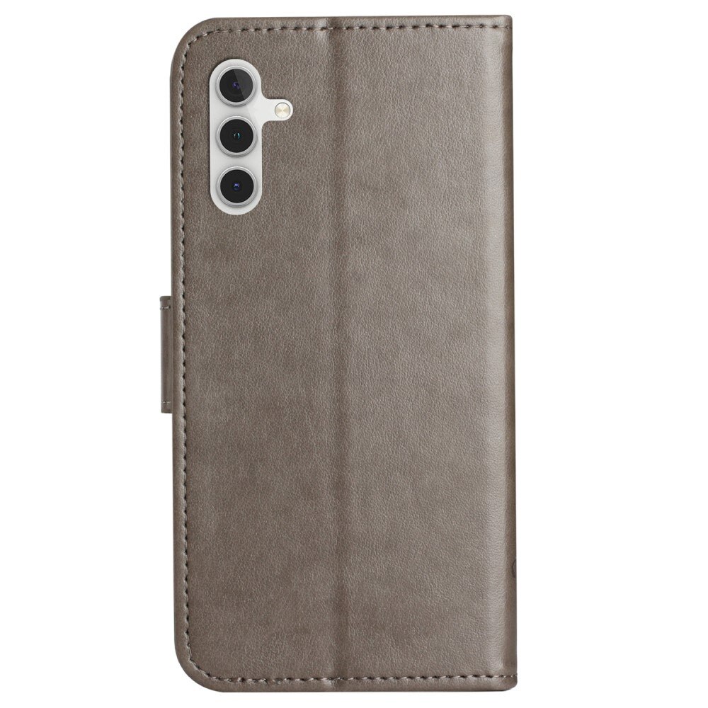 Funda de Cuero con Mariposas Samsung Galaxy S23 FE, Gris