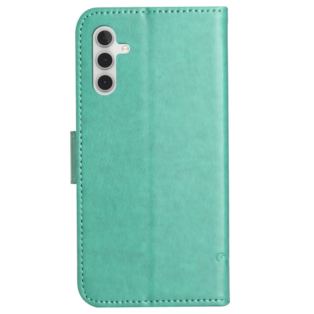 Funda de Cuero con Mariposas Samsung Galaxy S23 FE, Verde