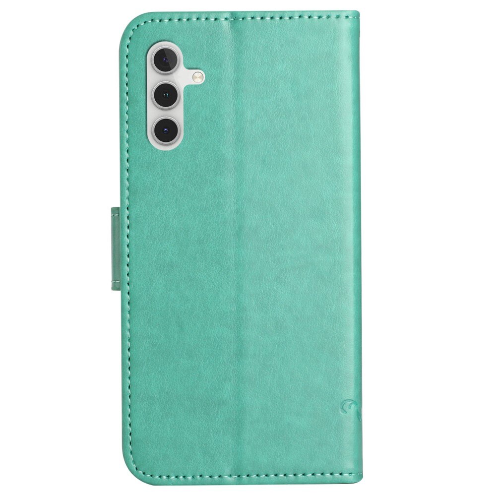 Funda de Cuero con Mariposas Samsung Galaxy S23 FE, verde