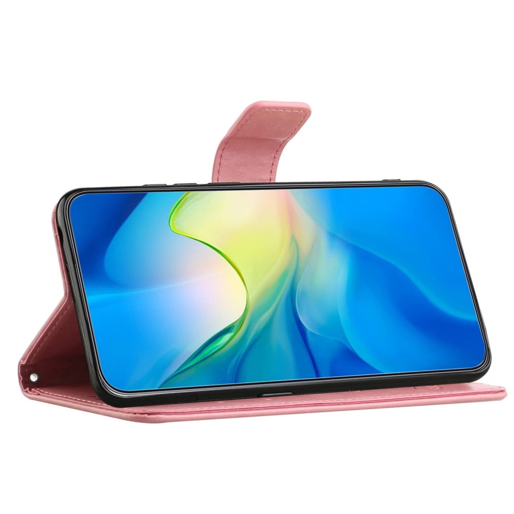Funda de Cuero con Mariposas Samsung Galaxy S23 FE, rosado