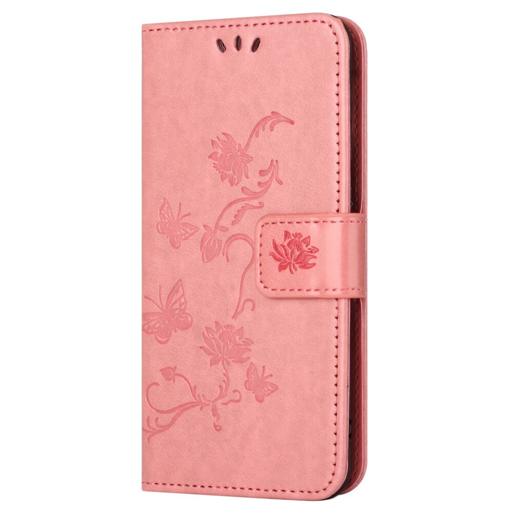 Funda de Cuero con Mariposas Samsung Galaxy S23 FE, rosado