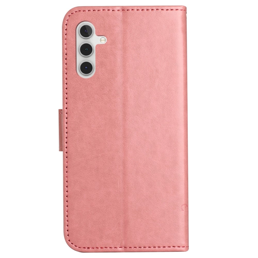 Funda de Cuero con Mariposas Samsung Galaxy S23 FE, Rosa