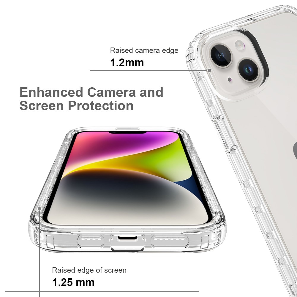 Funda con cobertura total iPhone 15 Plus Transparente