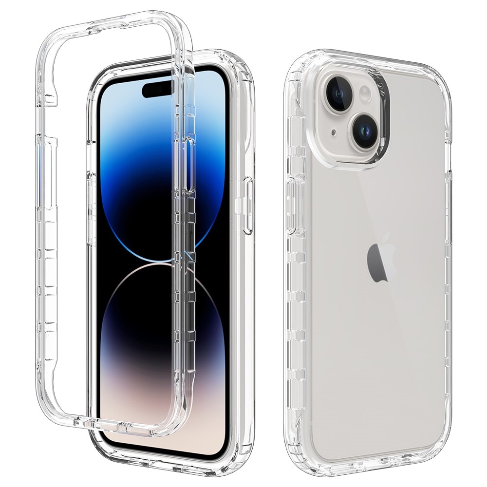 Funda con cobertura total iPhone 15 transparente