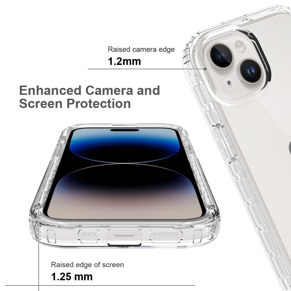 Funda con cobertura total iPhone 15 Transparente