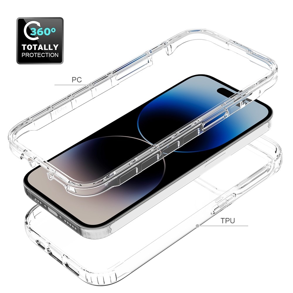 Funda con cobertura total iPhone 15 Pro Transparente