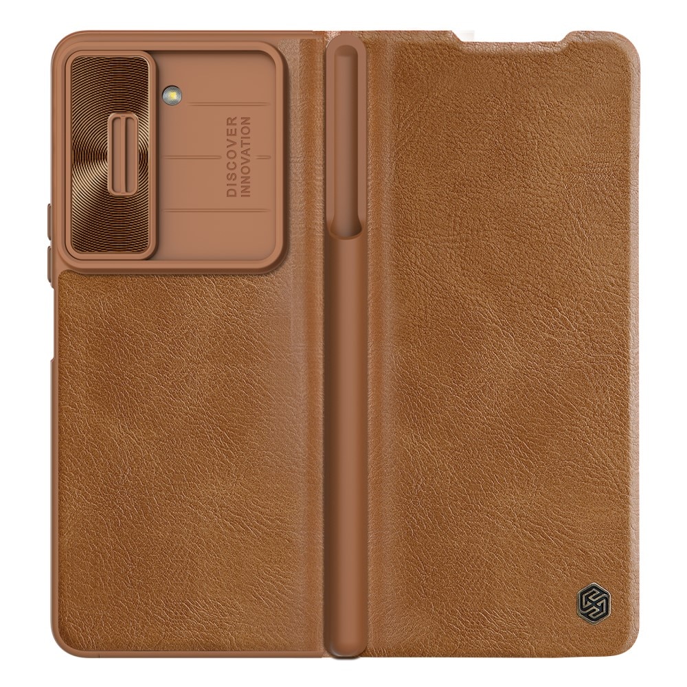 Qin Pro CamShield with Pen slot Samsung Galaxy Z Fold 5 Brown