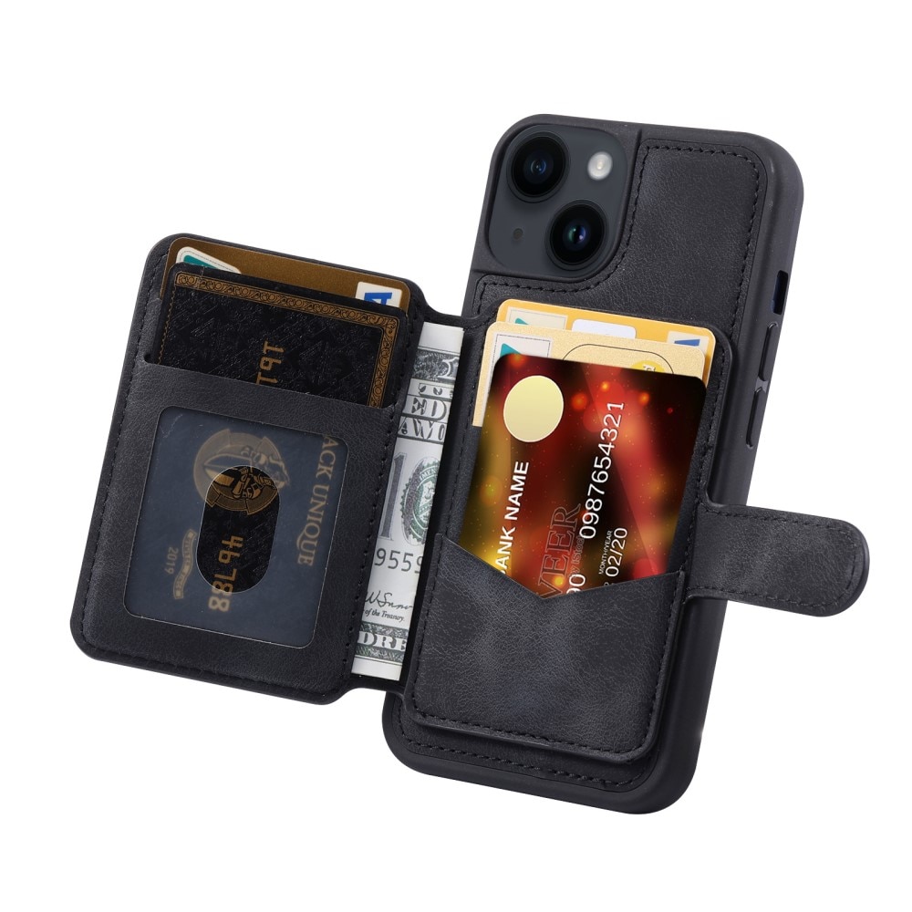 Funda con tarjetero anti-RFID Multi-slot iPhone 15 negro