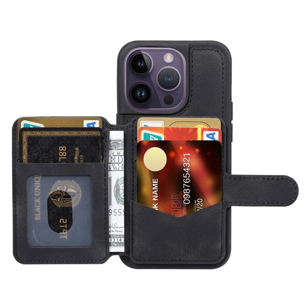 Funda con tarjetero anti-RFID Multi-slot iPhone 15 Pro negro