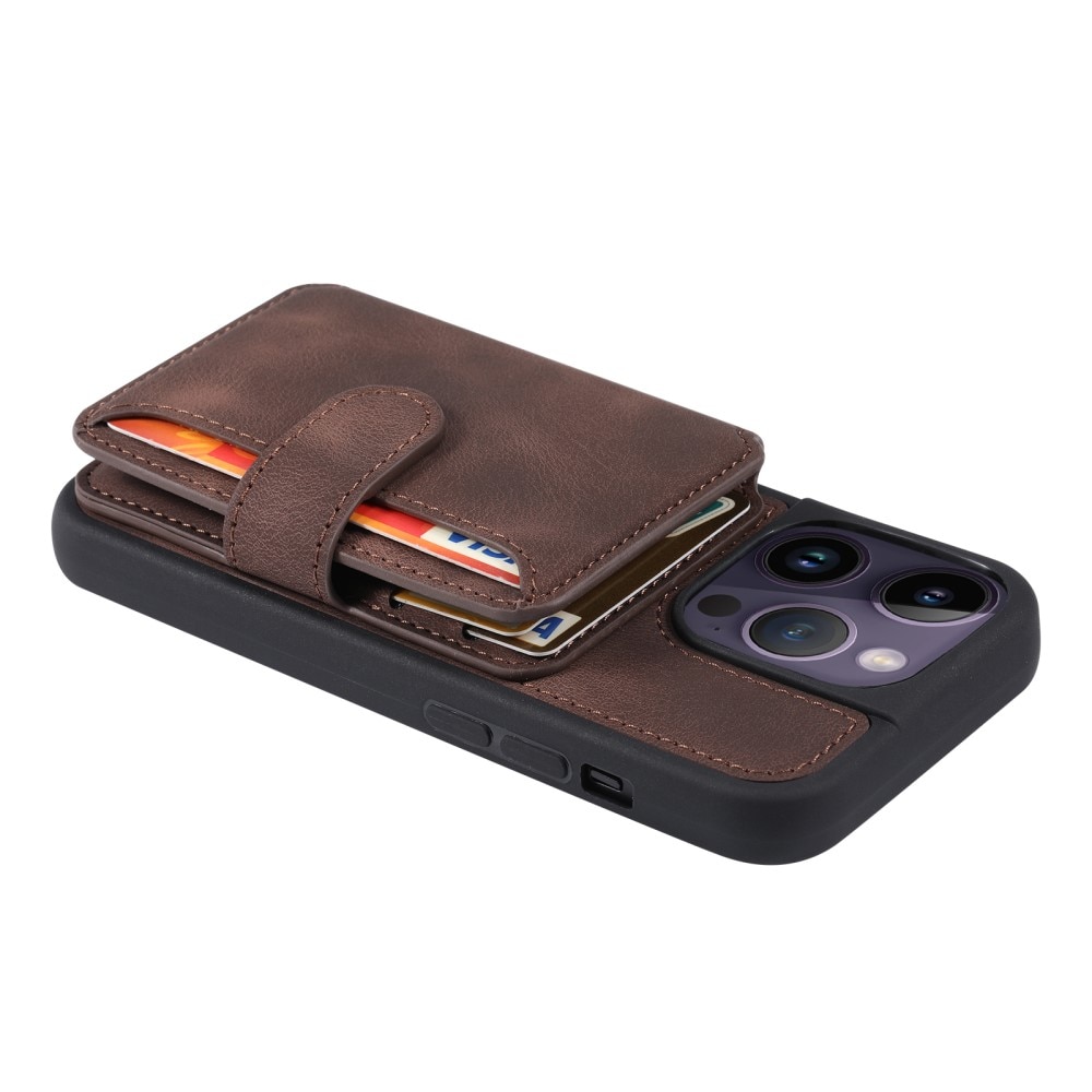 Funda con tarjetero anti-RFID Multi-slot iPhone 15 Pro Max marrón