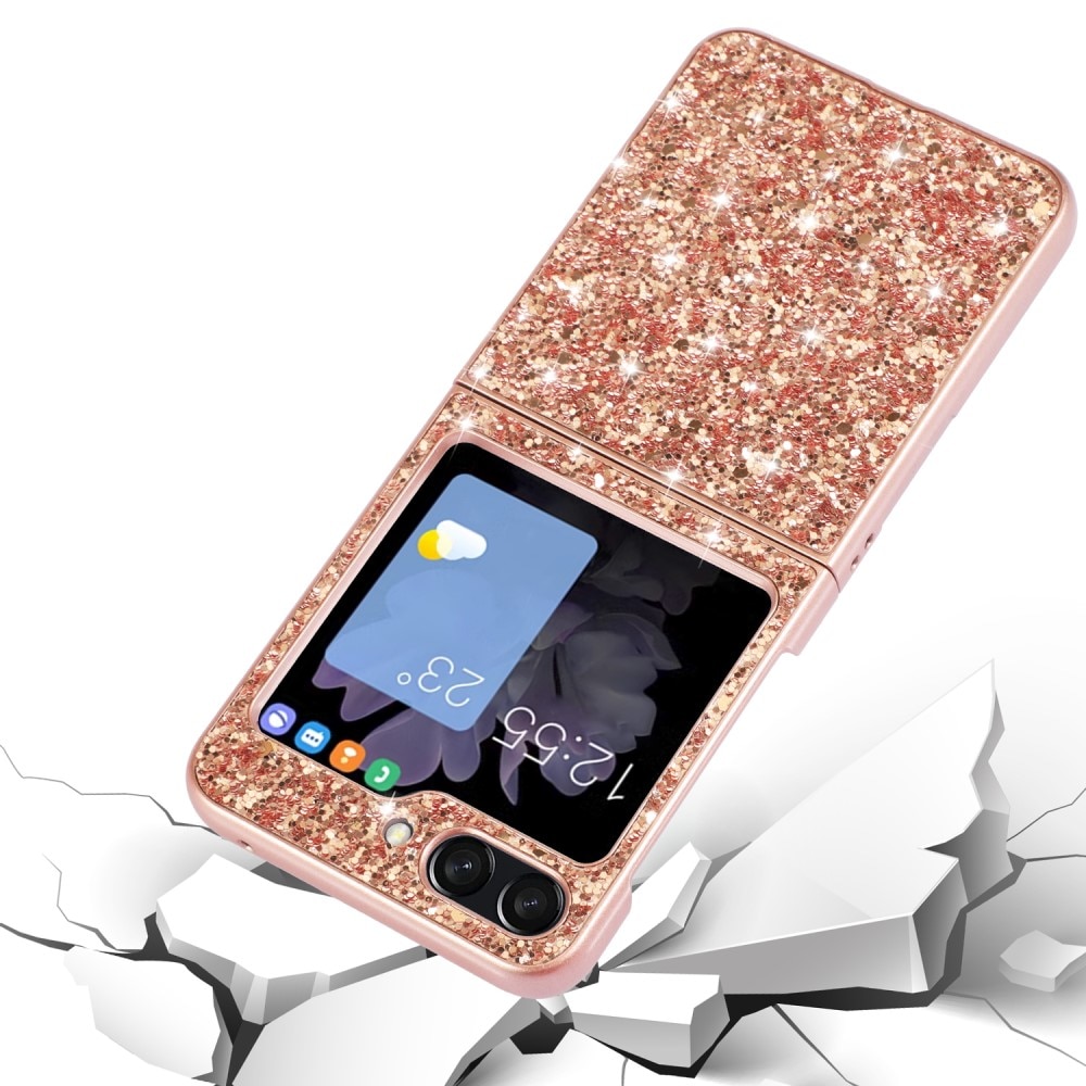Funda Brillantina Samsung Galaxy Z Flip 5, oro rosa
