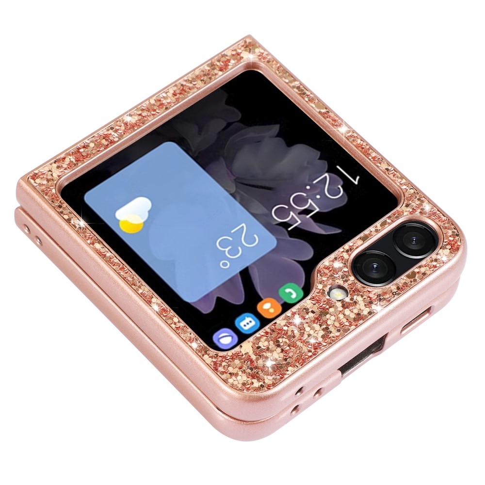 Funda Brillantina Samsung Galaxy Z Flip 5, oro rosa