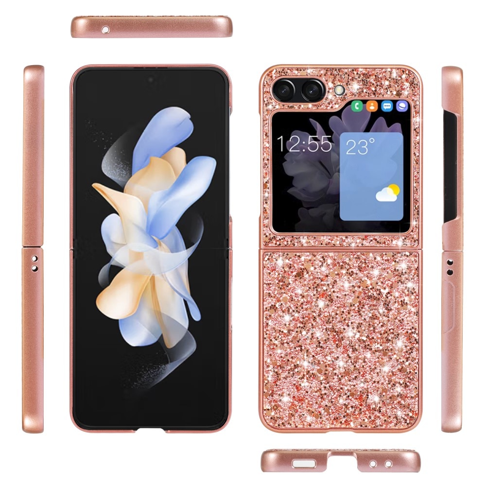 Funda Brillantina Samsung Galaxy Z Flip 5, oro rosa