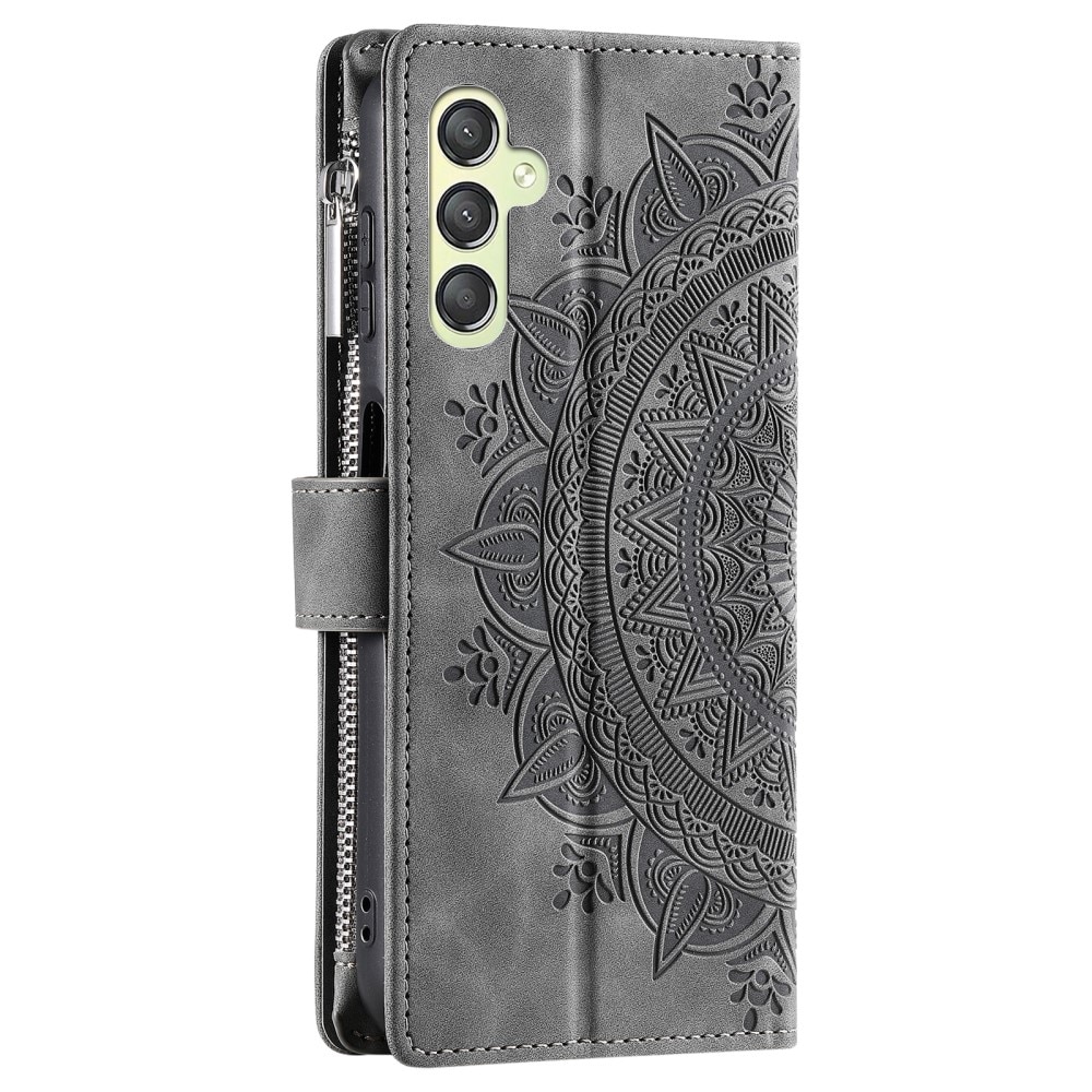 Funda Mandala tipo billetera Samsung Galaxy S23 FE, gris