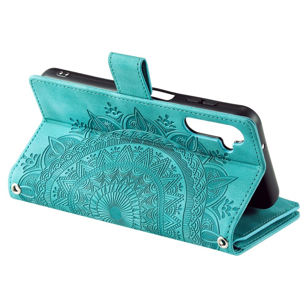 Funda Mandala tipo billetera Samsung Galaxy S23 FE, verde