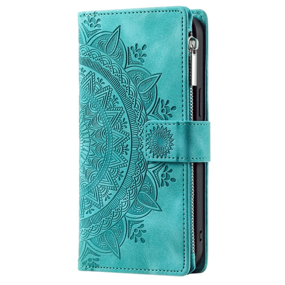 Funda Mandala tipo billetera Samsung Galaxy S23 FE, verde