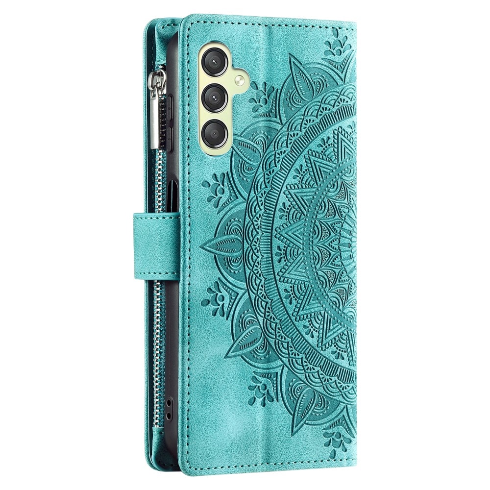 Funda Mandala tipo billetera Samsung Galaxy S23 FE, verde