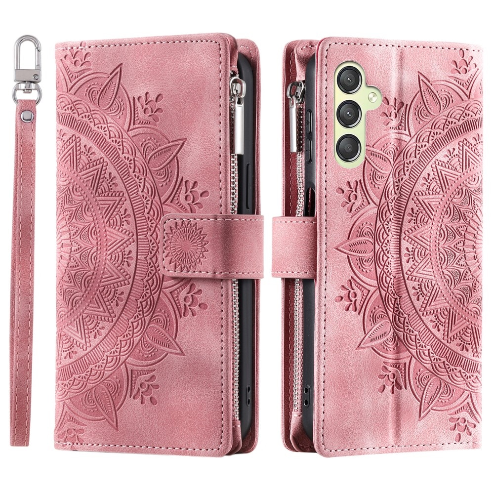 Funda Mandala tipo billetera Samsung Galaxy S23 FE, rosado