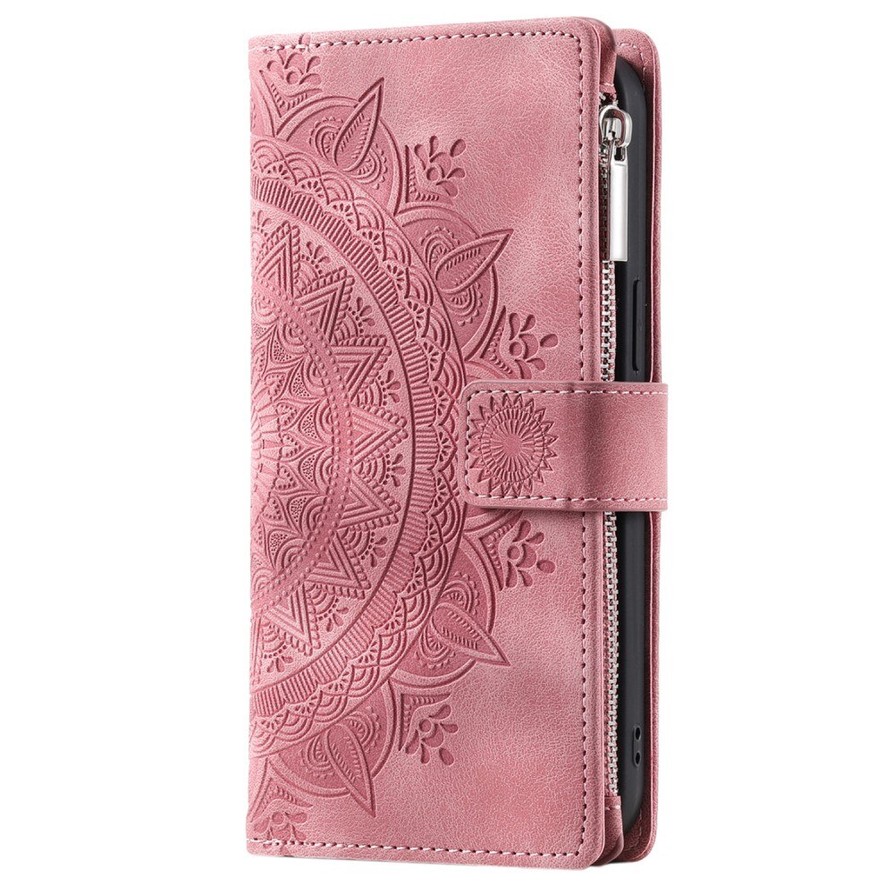 Funda Mandala tipo billetera Samsung Galaxy S23 FE, rosado