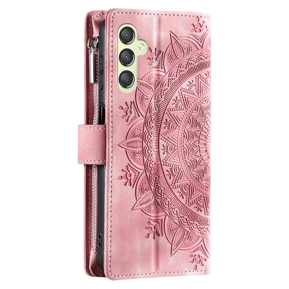 Funda Mandala tipo billetera Samsung Galaxy S23 FE, rosado