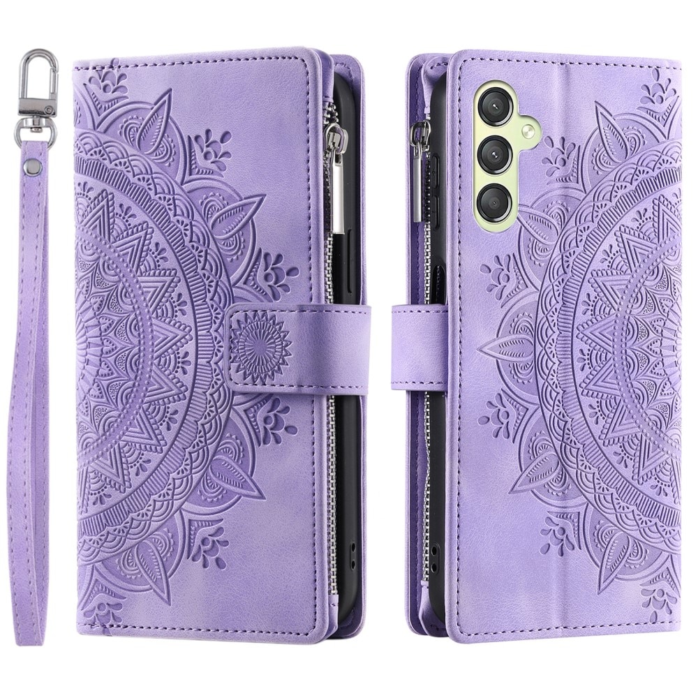 Funda Mandala tipo billetera Samsung Galaxy S23 FE, violeta