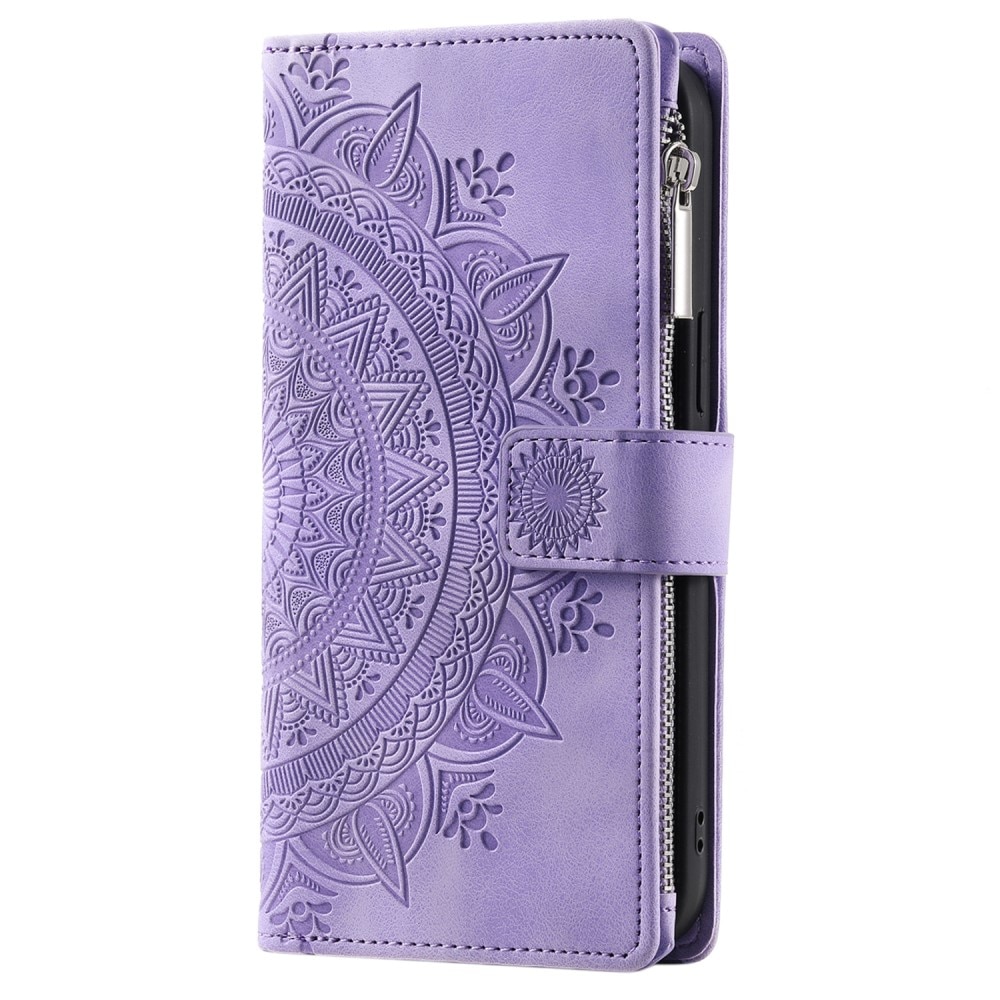 Funda Mandala tipo billetera Samsung Galaxy S23 FE, violeta