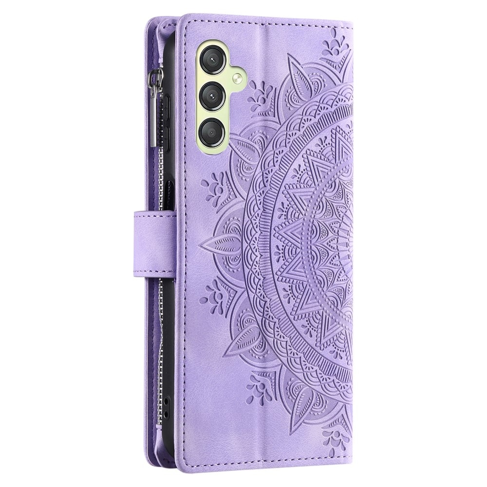 Funda Mandala tipo billetera Samsung Galaxy S23 FE, violeta