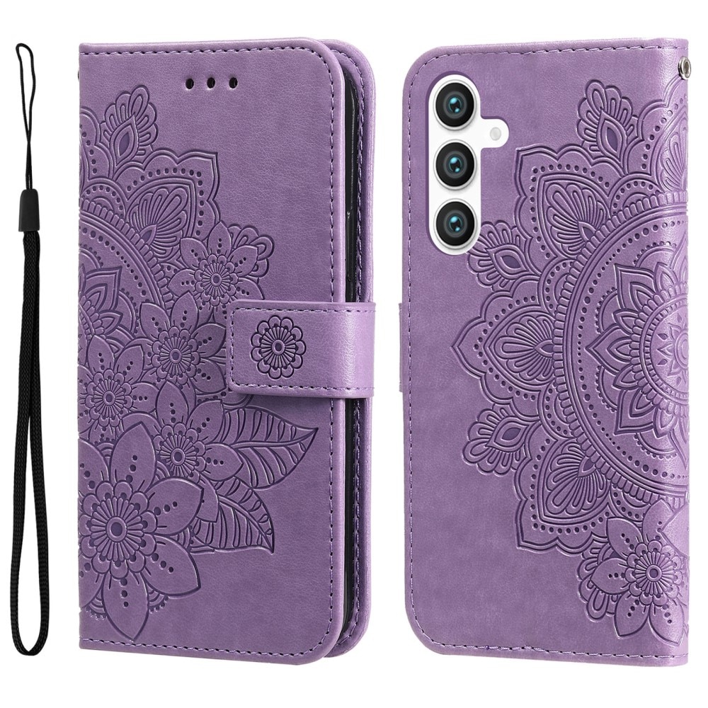 Funda de Cuero Mandala Samsung Galaxy S23 FE violeta