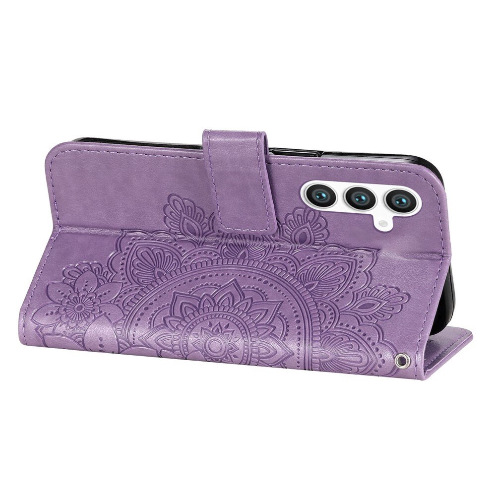 Funda de Cuero Mandala Samsung Galaxy S23 FE violeta