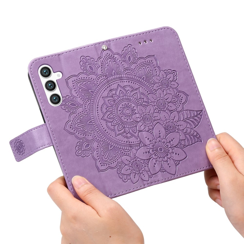 Funda de Cuero Mandala Samsung Galaxy S23 FE violeta