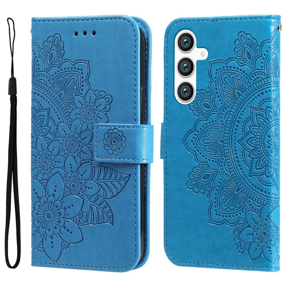 Funda de Cuero Mandala Samsung Galaxy S23 FE azul