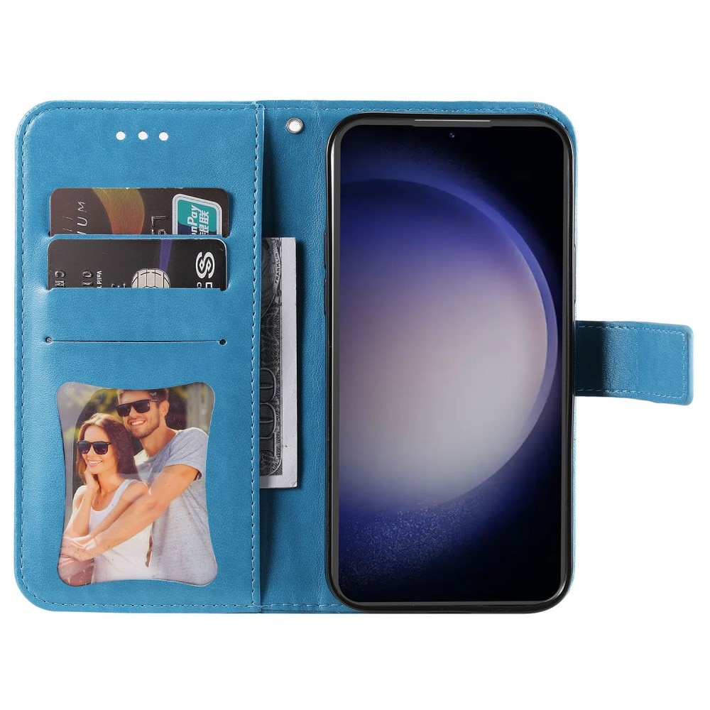 Funda de Cuero Mandala Samsung Galaxy S23 FE azul