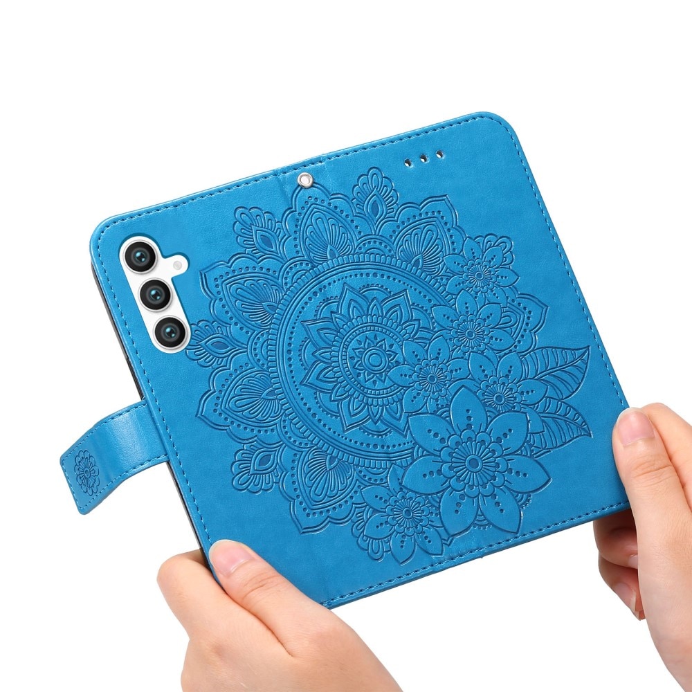 Funda de Cuero Mandala Samsung Galaxy S23 FE azul