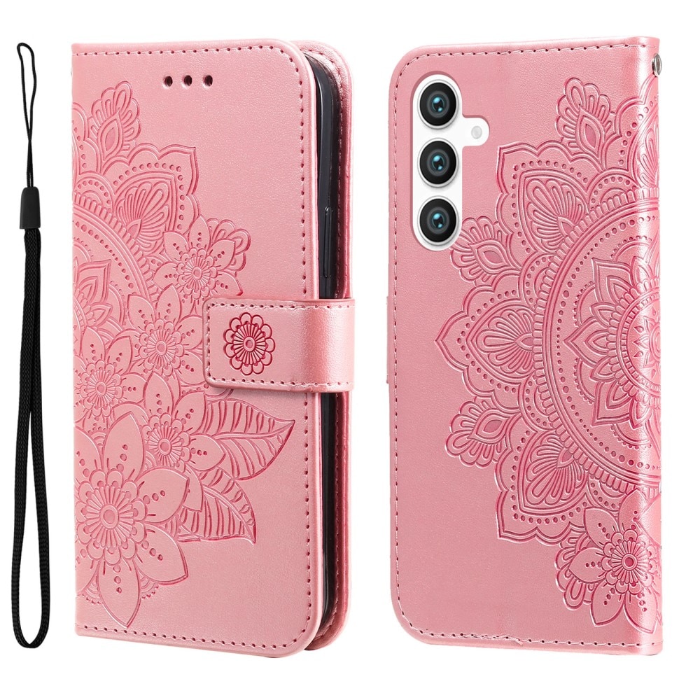 Funda de Cuero Mandala Samsung Galaxy S23 FE rosado