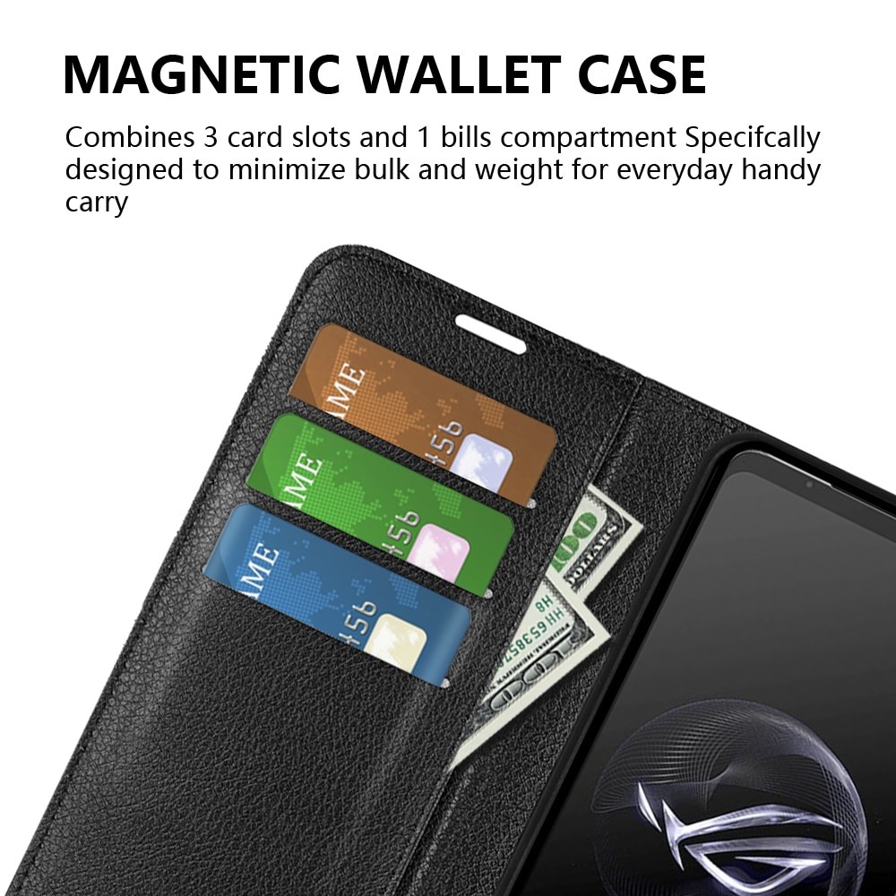 Funda cartera Asus ROG Phone 7 Negro