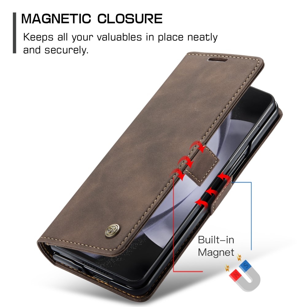 Funda delgada con solapa Samsung Galaxy Z Fold 5 marrón