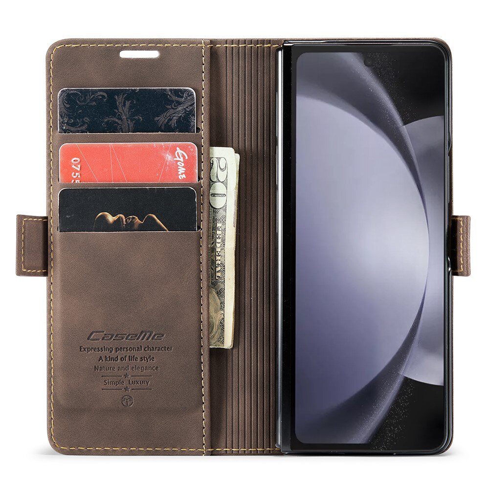 Funda delgada con solapa Samsung Galaxy Z Fold 5 marrón