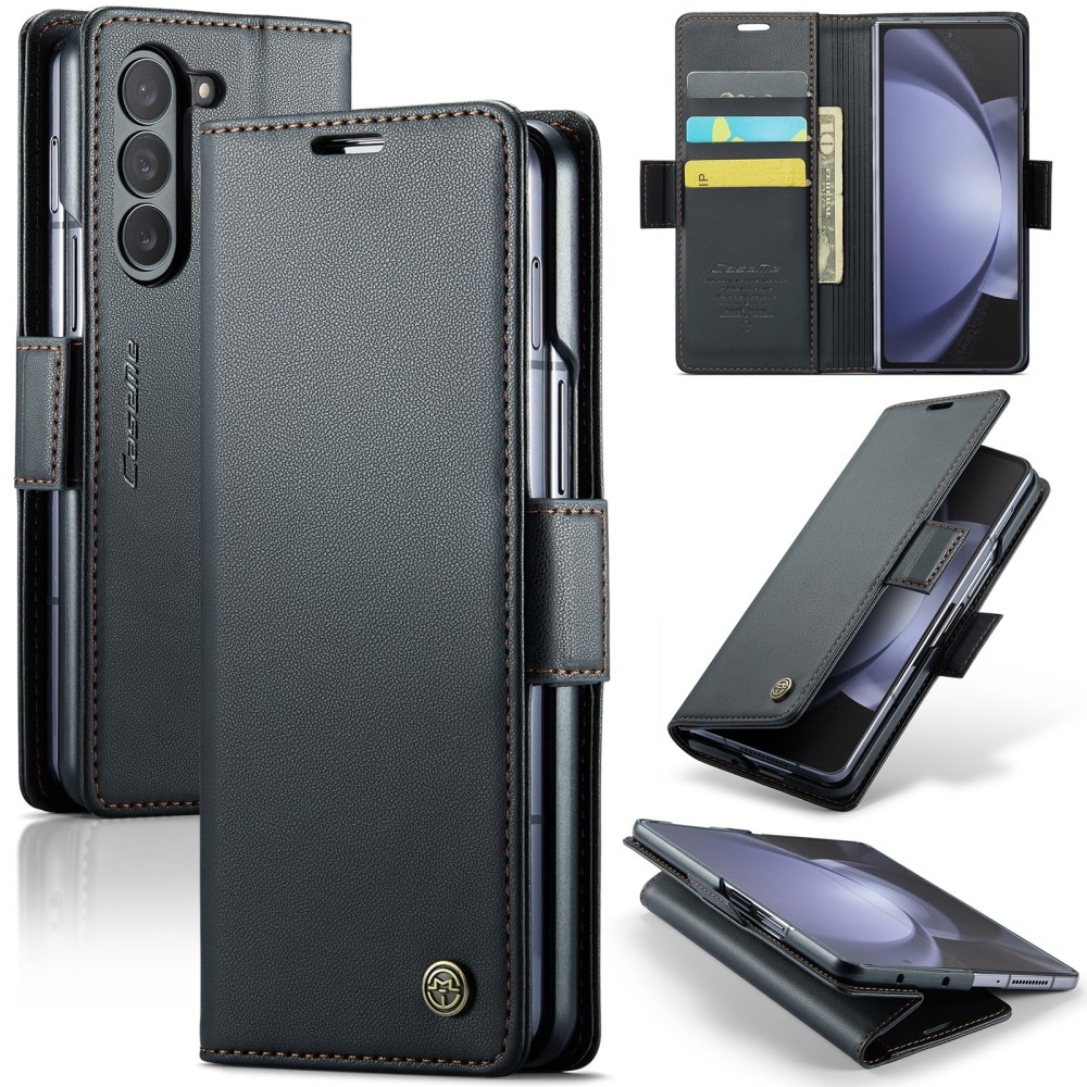 Funda delgada con solapa anti-RFID Samsung Galaxy Z Fold 5 negro