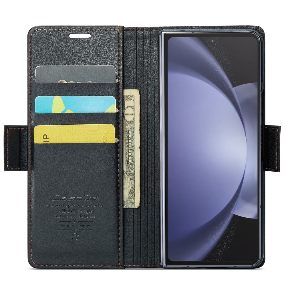 Funda delgada con solapa anti-RFID Samsung Galaxy Z Fold 5 negro