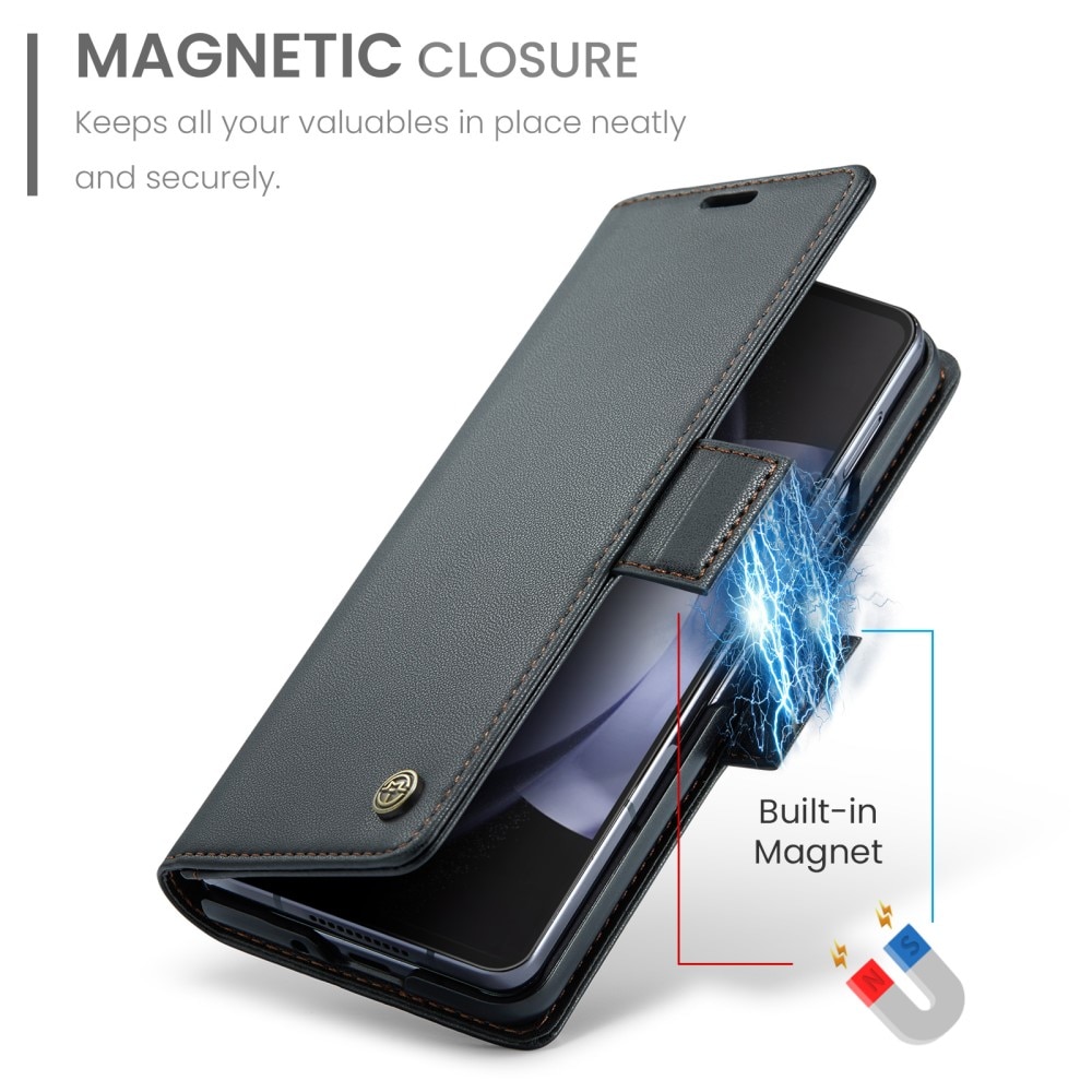 Funda delgada con solapa anti-RFID Samsung Galaxy Z Fold 5 negro