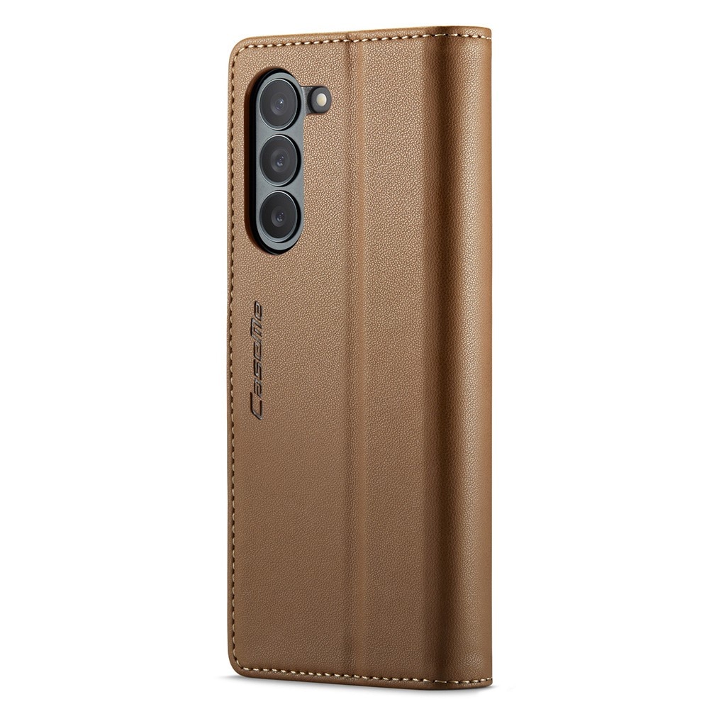 Funda delgada con solapa anti-RFID Samsung Galaxy Z Fold 5 marrón