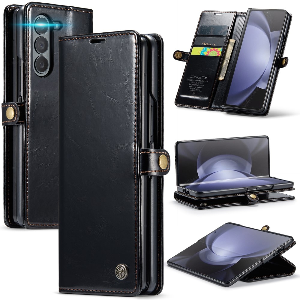 Funda de cuero Samsung Galaxy Z Fold 5 negro