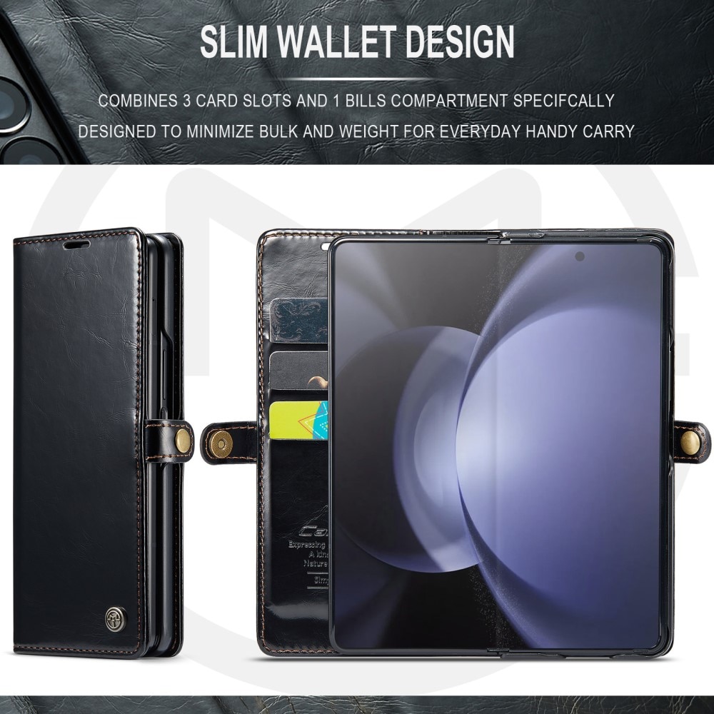 Funda de cuero Samsung Galaxy Z Fold 5 negro