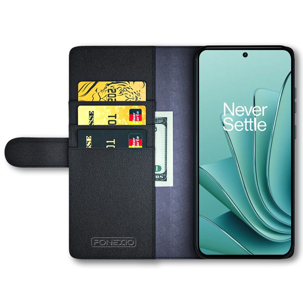 Funda de cuero genuino  OnePlus Nord 3, Negro