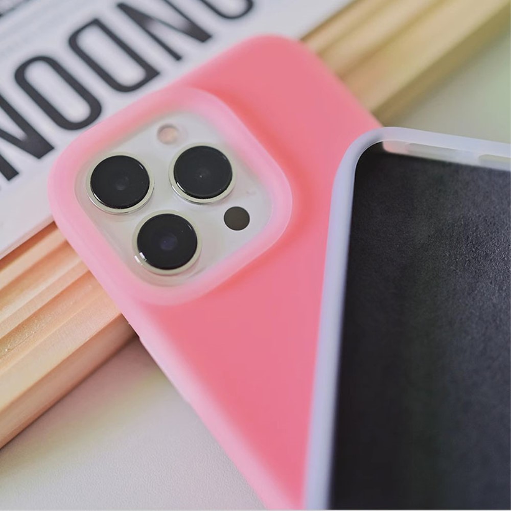 Funda de silicona Jelly iPhone 15 Pro Max rosado
