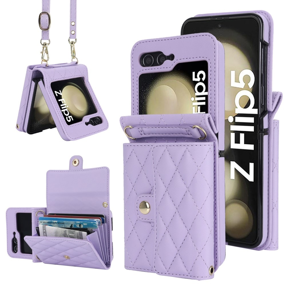 Funda acolchada tipo billetera anti-RFID Samsung Galaxy Z Flip 5 violeta