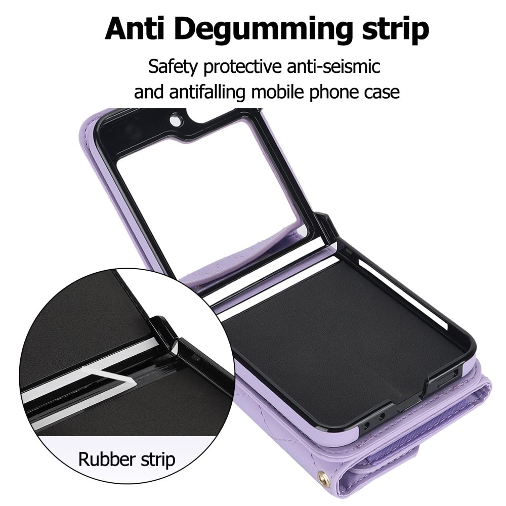 Funda acolchada tipo billetera anti-RFID Samsung Galaxy Z Flip 5 violeta