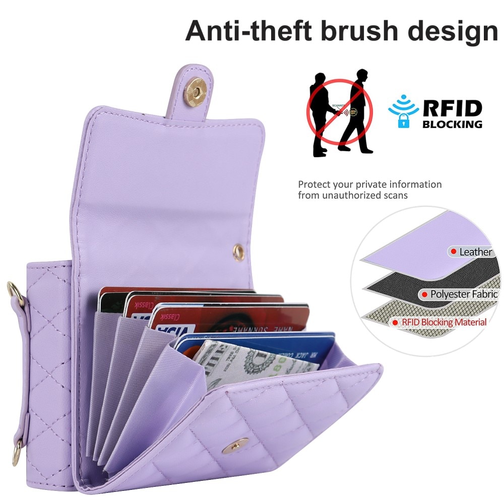 Funda acolchada tipo billetera anti-RFID Samsung Galaxy Z Flip 5 violeta