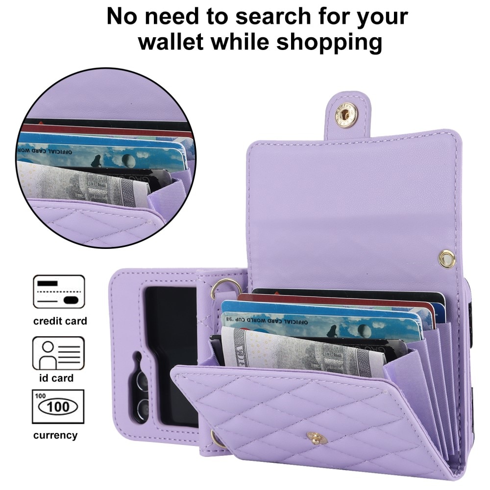 Funda acolchada tipo billetera anti-RFID Samsung Galaxy Z Flip 5 violeta