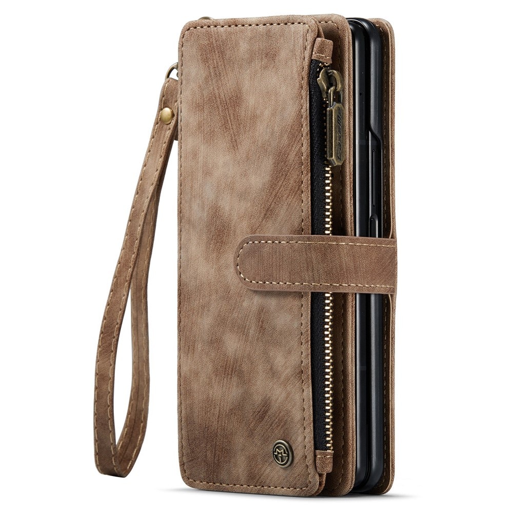 Cartera Zipper Samsung Galaxy Z Fold 5 marrón